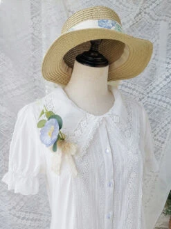 Rose Song Vintage Design Short Sleeve Blouse -LOLITA Shop O1CN01bWCYdJ1THYMrb00UZ 555372357