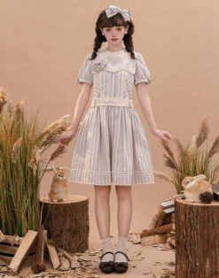 Go Picnicking Striped Short Sleeve Dress -LOLITA Shop O1CN01bqq7sQ1NZyfJpixcU 75651158