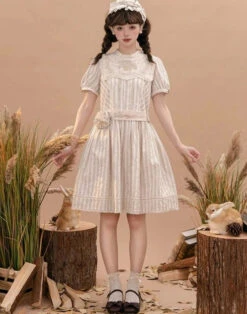 Go Picnicking Striped Short Sleeve Dress -LOLITA Shop O1CN01bqq7sQ1NZyfJpixcU 756511585