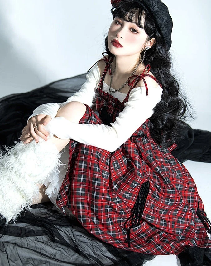 Punk Lolita Tartan Check Jumper Skirt 6 Punk Lolita Tartan Check Jumper Skirt - Image 4