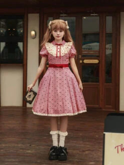 Ruby Chocolate Heart Dot Short Sleeve Dress -LOLITA Shop O1CN01cHHBDh2CZ6H3RO3H0 2528448487 0869a5ed 1c2b 4421 abcb e99f9e5567a6