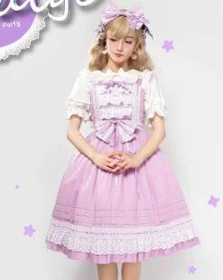Ruffled Lace Jumper Skirt With Headband All 10 Colors -LOLITA Shop O1CN01cPghdI1sqEV6Bt5QI 830055817