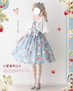 Early Summer Strawberry Picture Book Flare Sleeve Short Cardigan [Buy Together For 20% Off] -LOLITA Shop O1CN01cibllk2IEO952S4lS 482929254