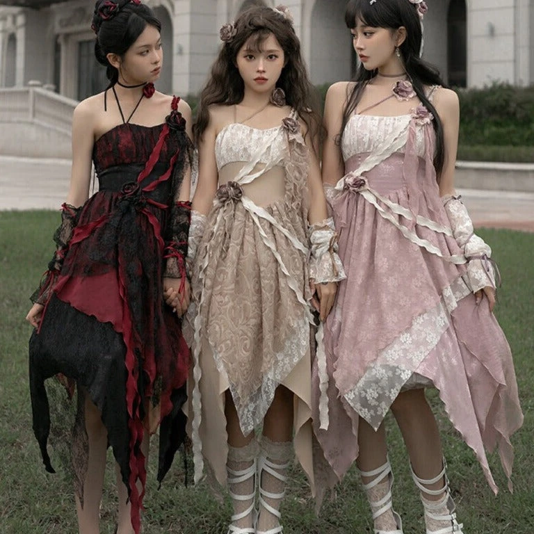 Elegant Gothic Irregular Hem Jumperskirt 5 Elegant Gothic Irregular Hem Jumperskirt - Image 3