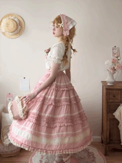 [Pre-orders Available Until 2/19] Cat Rose Tea Party Front-opening Ruffle Skirt, Plain Type -LOLITA Shop O1CN01dD9rEm2GOLbQDK5Cm 57119005
