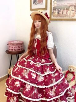 Bunny Bear Bunny Print Tiered Skirt -LOLITA Shop O1CN01dVc3MU20M1h6o6pd1 2430736834