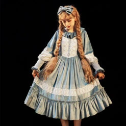 Evening Prayer Velvet Frill Neck Dress -LOLITA Shop O1CN01dhPwBI25h9heO6TRX 2200541717557