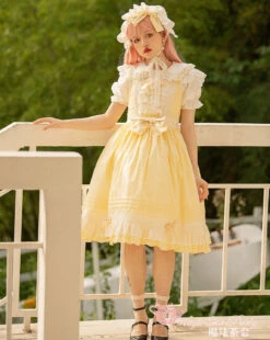 Ruffled Lace Jumper Skirt With Headband All 10 Colors -LOLITA Shop O1CN01e1C0UG1sqEW6JiPjo 830055817