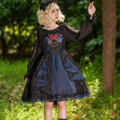 Starry Night Gothic Lolita Jumper Skirt -LOLITA Shop O1CN01e97UDw1WerHNzfoRH 11942814