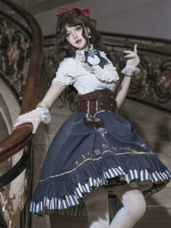 Tick Tock Hem Stripe Skirt 3 Piece Set 24 Tick Tock Hem Stripe Skirt 3 Piece Set -LOLITA Shop O1CN01eE3Nfr1jmGuA5tsCV 290794590