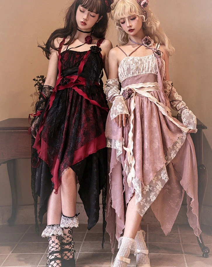 Elegant Gothic Irregular Hem Jumperskirt 6 Elegant Gothic Irregular Hem Jumperskirt - Image 4