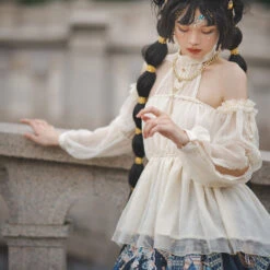 [Pre-order] Twilight Egyptian Lolita Halter Neck Blouse With Arm Sleeves -LOLITA Shop O1CN01ewK2ex2GOLGcsqm5E 57119005