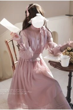 Dusty Pink Sheer Ribbon Dress 30 Dusty Pink Sheer Ribbon Dress -LOLITA Shop O1CN01fSY0Je2JsWRRL6ceD 2312269477