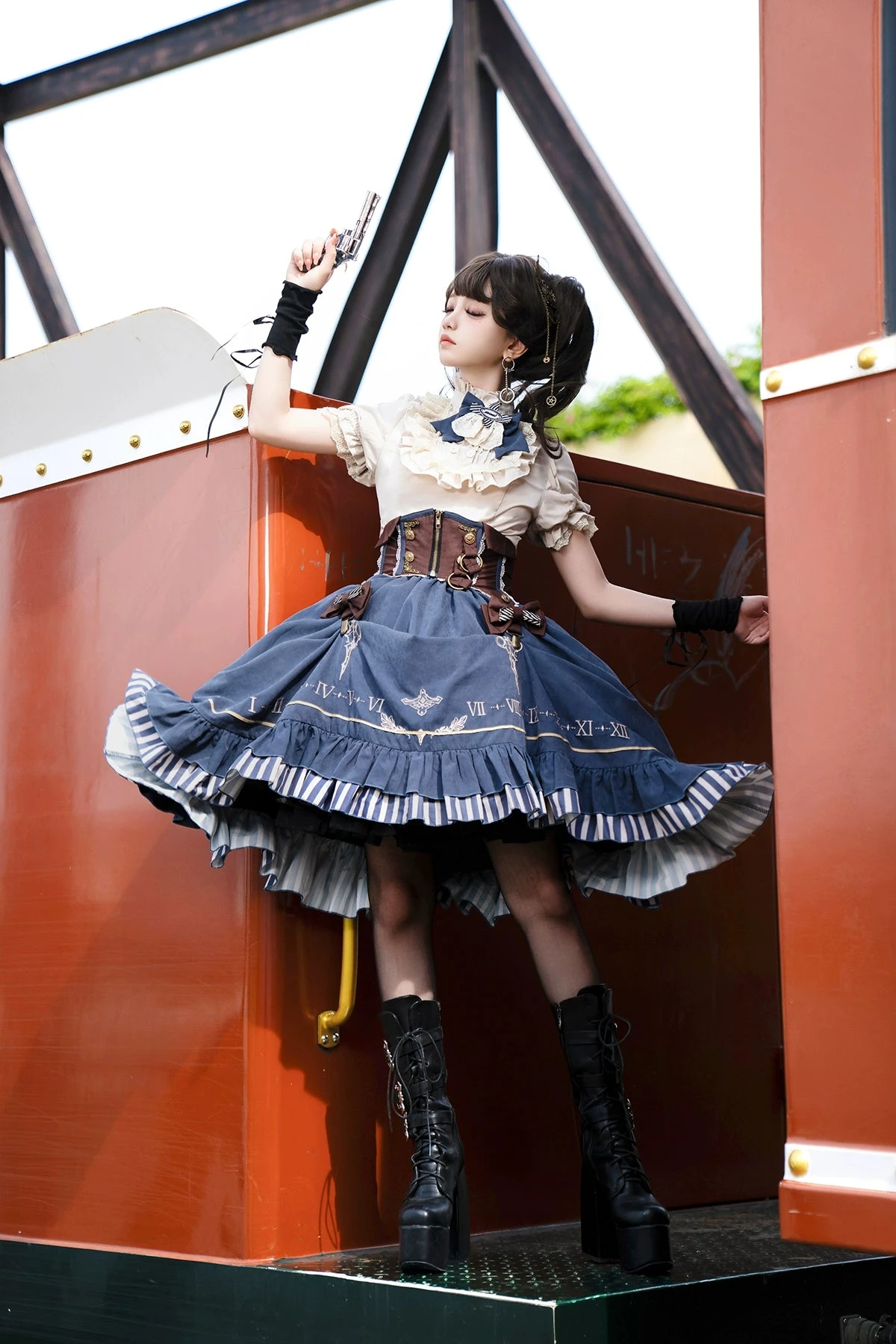 Tick Tock Hem Stripe Skirt 3 Piece Set 10 Tick Tock Hem Stripe Skirt 3 Piece Set - Image 8