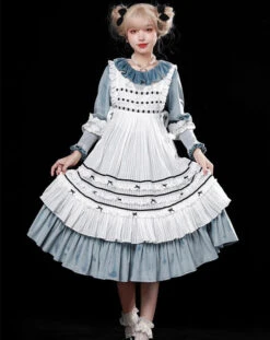 Evening Prayer Velvet Frill Neck Dress -LOLITA Shop O1CN01fwP8Tc25h9hff9Yn2 2200541717557