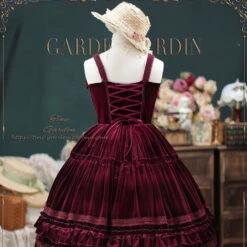 [Pre-order] Dream Bouquet Velvet Jumper Skirt Short Length -LOLITA Shop O1CN01fx4xhJ1Fteeb7Vskq 32520545