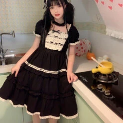 Frill Square Neck Sweet Loli Short Sleeve Dress And Headdress 31 Frill Square Neck Sweet Loli Short Sleeve Dress And Headdress -LOLITA Shop O1CN01g76Ehk2B5UsqmX9JG 238118287