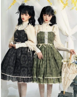 Irene Flower Print Jumper Skirt -LOLITA Shop O1CN01gE1qFb1sqEcRiM989 830055817