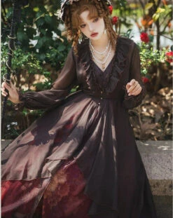 [Sales Period Ended] Porcelain Flower Garden Oil Painting Long Jumper Skirt -LOLITA Shop O1CN01gWuuq21LQF3hH3daJ 55631293