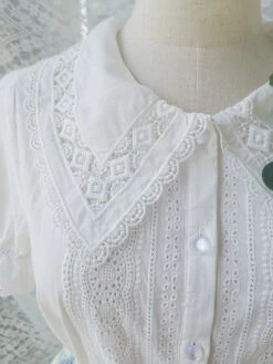 Rose Song Vintage Design Short Sleeve Blouse -LOLITA Shop O1CN01h9aJ6l1THYMpC5oJR 555372357