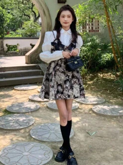 Ribbon And Pearl Cat Design Jumper Skirt -LOLITA Shop O1CN01hJGF6g1ilypXtjy3c 3051024454