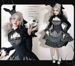 LOLITA Duke Of The Trap Rabbit Striped Dress -LOLITA Shop O1CN01hSW7Ec1bCX5if75K1 143013429