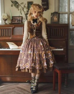 [Pre-order] Frame Cat And Checkered Layered Skirt -LOLITA Shop O1CN01hSp6bS2GOLIGPWa4e 57119005