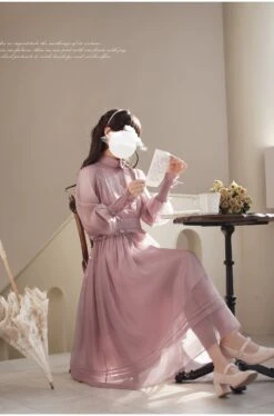 Dusty Pink Sheer Ribbon Dress 29 Dusty Pink Sheer Ribbon Dress -LOLITA Shop O1CN01inaDnb2JsWRTCWPaE 2312269477