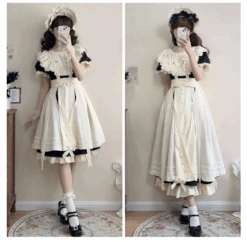 The Sound Of A Bell Maid-style Sleeved Dress Set, Short Length -LOLITA Shop O1CN01iulkQ21eJLmJ4kLwJ 2214425933850