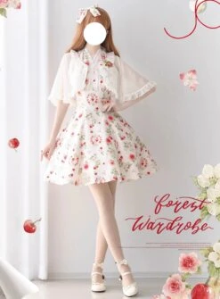 Early Summer Strawberry Picture Book Flare Sleeve Short Cardigan [Buy Together For 20% Off] -LOLITA Shop O1CN01jYqMJV2IEO99n1DJv 482929254