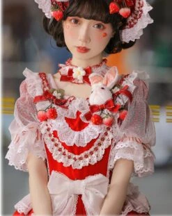 Strawberry Princess Dress With Ruffles And Ribbons In 4 Colors -LOLITA Shop O1CN01jcGVof1uPKaniIki5 43566029