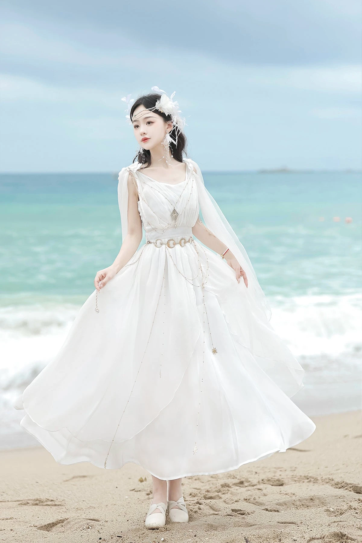 Moonlit Pure White Sweet Jumper Skirt 4 Moonlit Pure White Sweet Jumper Skirt - Image 2