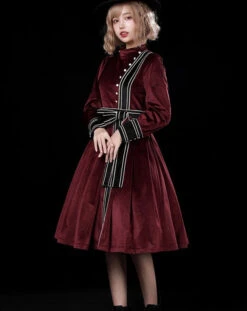 Evening Prayer Velvet Stand Collar Dress -LOLITA Shop O1CN01jo3wI525h9hbDauRd 2200541717557