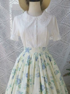 Rose Song Vintage Design Short Sleeve Blouse -LOLITA Shop O1CN01jymLSy1THYMwvnNr9 555372357