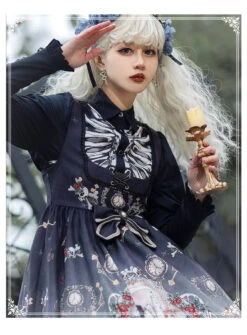 [Pre-order] Dark Fairy Tales Skeleton Pattern Gothic Lolita Blouse -LOLITA Shop O1CN01kk4SWj2H88tyGrj68 3943659105