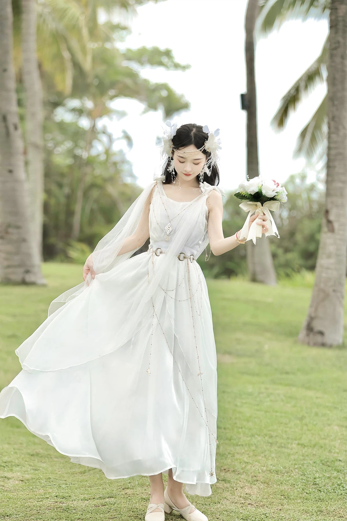 Moonlit Pure White Sweet Jumper Skirt 10 Moonlit Pure White Sweet Jumper Skirt - Image 8