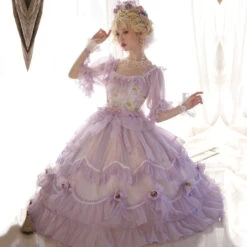 [Reservation Sale] Chiffon Purple Princess Dress And Flower Tiara -LOLITA Shop O1CN01lEeCNt2Gczz21i8Ch 249389037