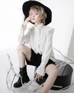 Prince Lolita Stand Collar Frill Blouse -LOLITA Shop O1CN01lUVFzn295pxQFYKkk 48788017