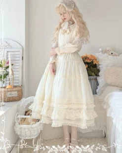 [Outlet] French Girly 2way Apron Skirt [with Flared Sleeves] -LOLITA Shop O1CN01lWSUW31FteZLQ1PRB 32520545