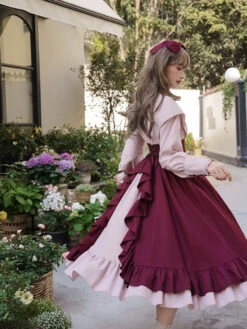 Rose Red Fake Two-piece Style Dress -LOLITA Shop O1CN01ld9Gox2CZ6KTjTqMh 2528448487