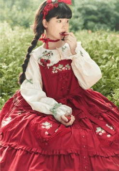 [Pre-orders Available Until 9/1] On The Hills Embroidered Jumper Skirt Mid-length -LOLITA Shop O1CN01lybnWi1NZykFWKMhq 756511585 358e677c a64d 477e b34f e815924c4413