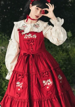 [Pre-orders Available Until 9/1] On The Hills Embroidered Jumper Skirt Mid-length -LOLITA Shop O1CN01mZfBTi1NZykGmt6kx 756511585