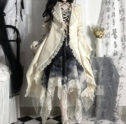Irregular Hem Frill Coat With Belt -LOLITA Shop O1CN01mp0it72CZ6C6R7bQZ 2528448487
