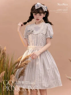Go Picnicking Striped Short Sleeve Dress -LOLITA Shop O1CN01n2gdn21NZyfOPCUrd 756511585