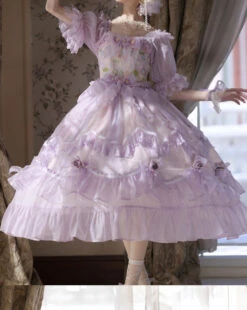 [Reservation Sale] Chiffon Purple Princess Dress And Flower Tiara -LOLITA Shop O1CN01nwoalX2GczzKBbAT4 249389037