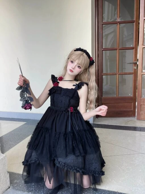 Luna And Dawn Rose And Ribbon Tulle Jumper Skirt