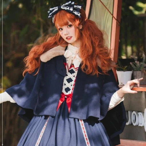 Lolita Cloak With Boa Collar