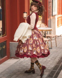 [Pre-order] Frame Cat And Checkered Layered Skirt -LOLITA Shop O1CN01odUQzj2GOLIN8Ov9x 57119005