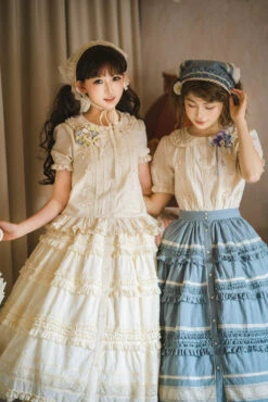 [Pre-orders Available Until 2/19] Cat Rose Tea Party Front-opening Ruffle Skirt, Plain Type -LOLITA Shop O1CN01orm0Kp2GOLb8LAOUW 57119005