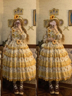 [Pre-order] Gardening Sunflower Luxury Dress -LOLITA Shop O1CN01p4WhG92GOLZEAgQZi 57119005
